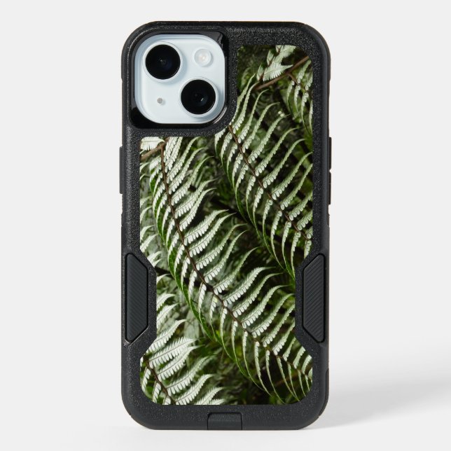 Fern Fronds II Dark Green Nature iPhone 15 Case (Back)