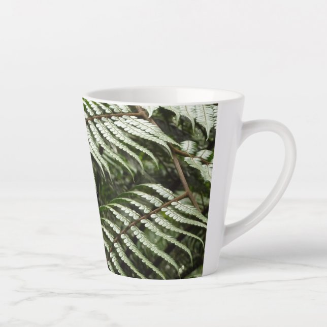 Fern Fronds II Dark Green Nature Latte Mug (Right)