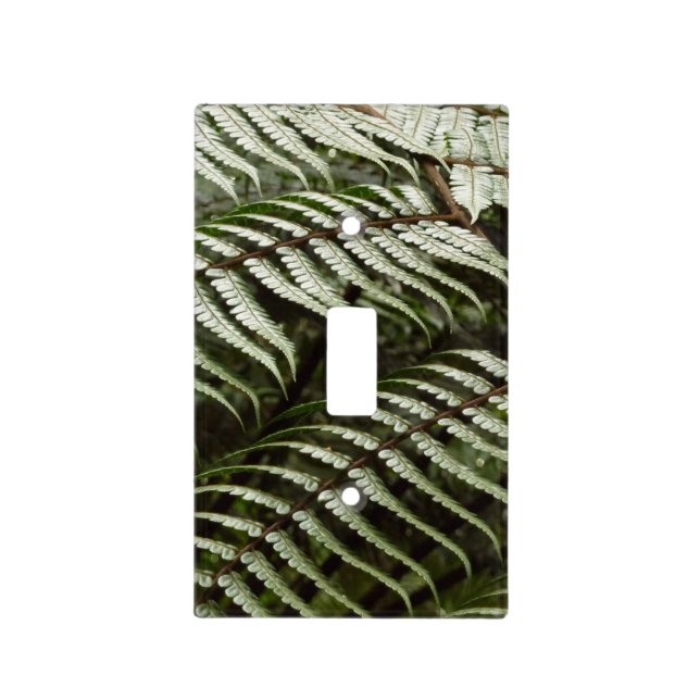 Fern Fronds II Dark Green Nature Light Switch Cover (Front)