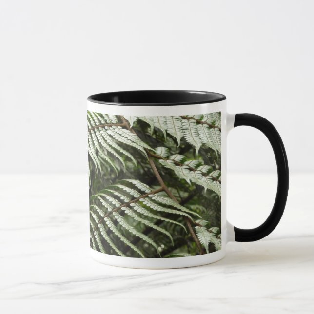 Fern Fronds II Dark Green Nature Mug (Right)