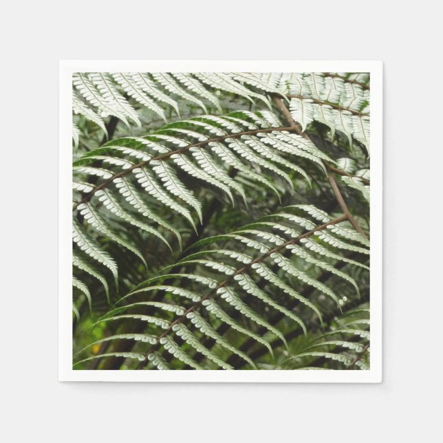 Fern Fronds II Dark Green Nature Napkins (Front)