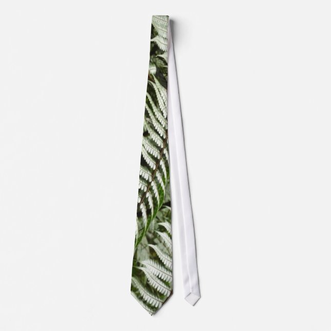Fern Fronds II Dark Green Nature Neck Tie (Front)