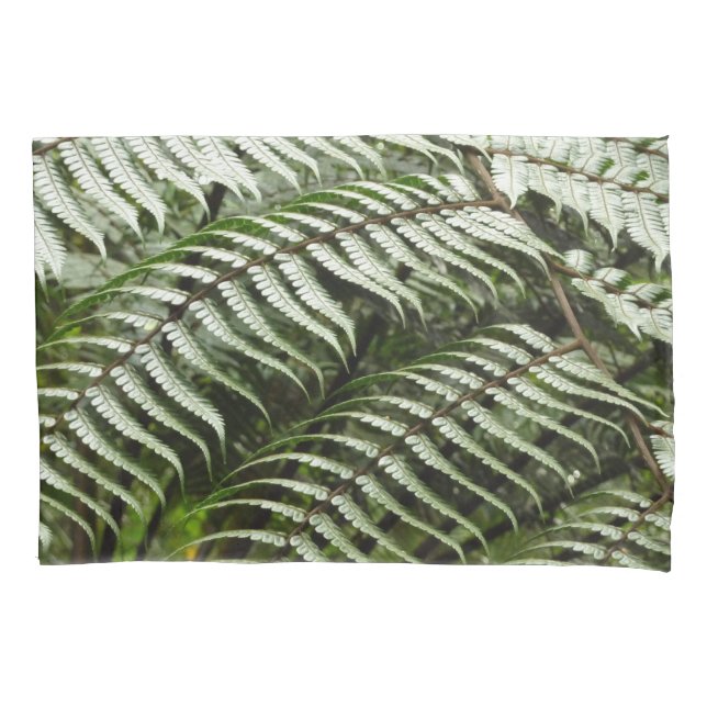 Fern Fronds II Dark Green Nature Pillow Case (Front)