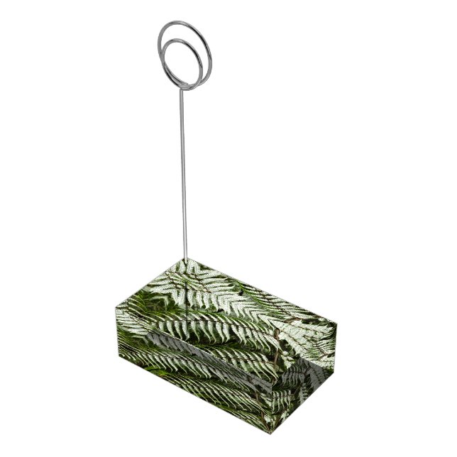 Fern Fronds II Dark Green Nature Place Card Holder (Corner)