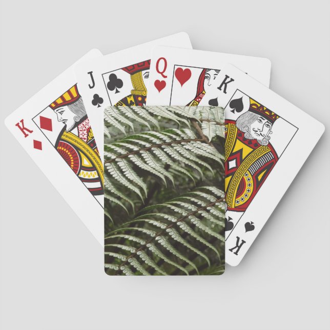 Fern Fronds II Dark Green Nature Poker Cards (Back)