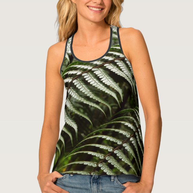Fern Fronds II Dark Green Nature Tank Top (Front)