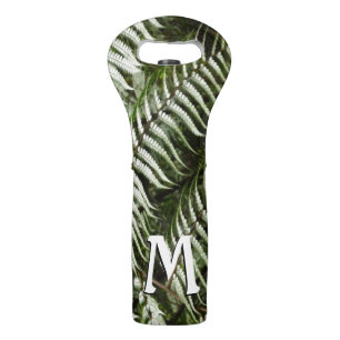 Fern Fronds II Dark Green Nature Wine Bag