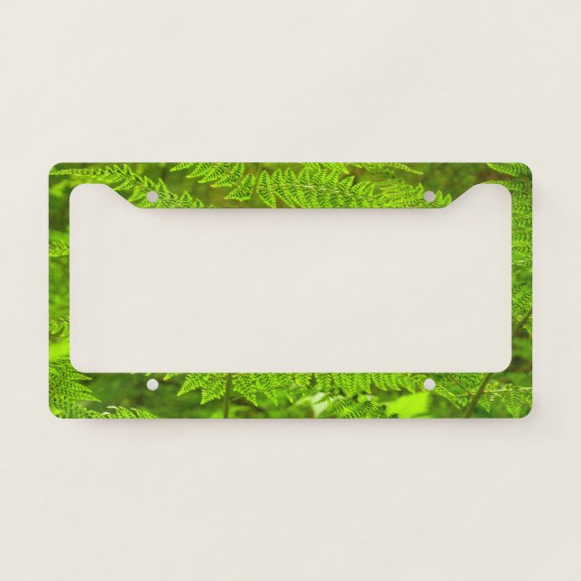 Fern Fronds III Green Nature Botanical License Plate Frame (Front)