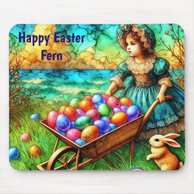 FERN ~ Girl with barrow of eggs ~ Mouse Pad (Front)