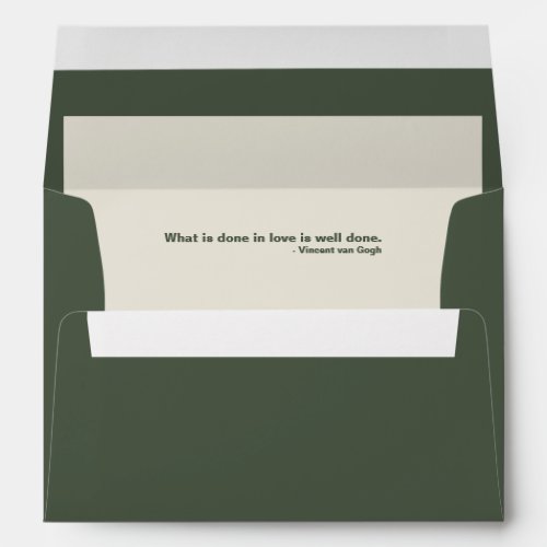 Fern Green  Minimalist Interior Quote Envelope