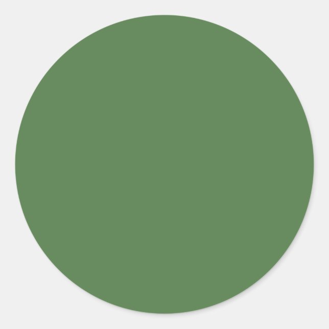 Fern Green Solid Color Classic Round Sticker (Front)