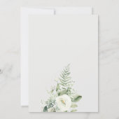 Fern Greenery White Floral Bridal Shower Invite (Back)