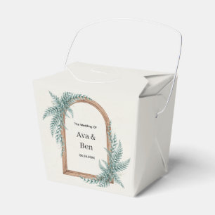 Fern Greenery Wooden Arch Wedding Favor Boxes