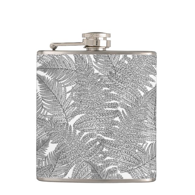 Fern in black and white flask (Front)