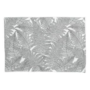 Fern in black and white pillow case