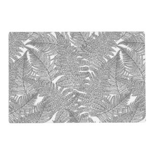 Fern in black and white placemat