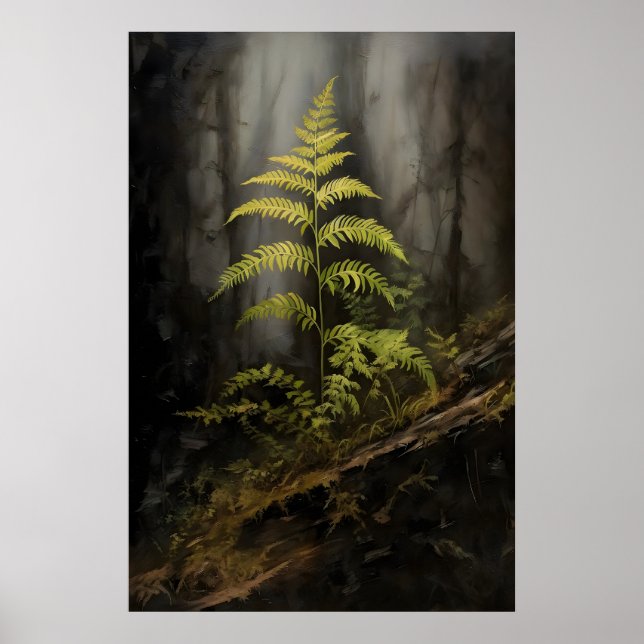 Fern In Forest Dark Academia, Botanical , Forest Poster (Front)