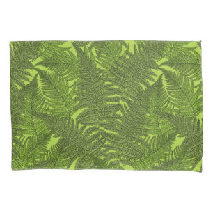 Fern in green pillow case