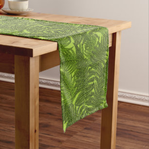 Fern in green short table runner