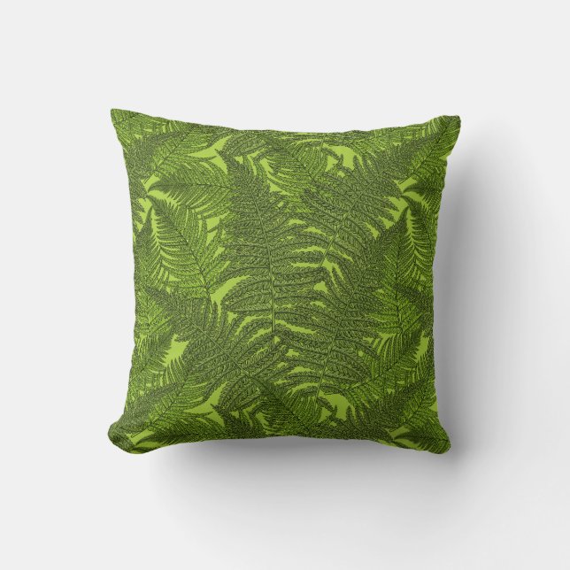 Fern in green throw pillow (Front)