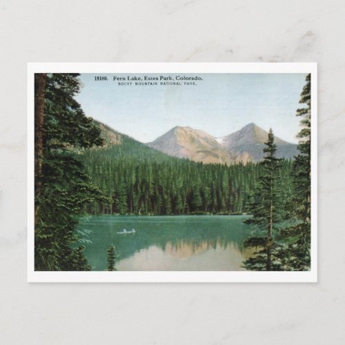 Fern Lake Estes Park Colorado Vintage Postcard