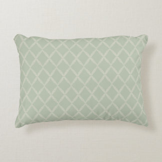 Fern Lattice Sage Green Diamond Trellis Accent Pillow