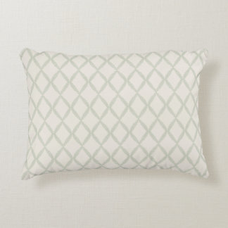 Fern Lattice Sage Green Diamond Trellis Accent Pillow