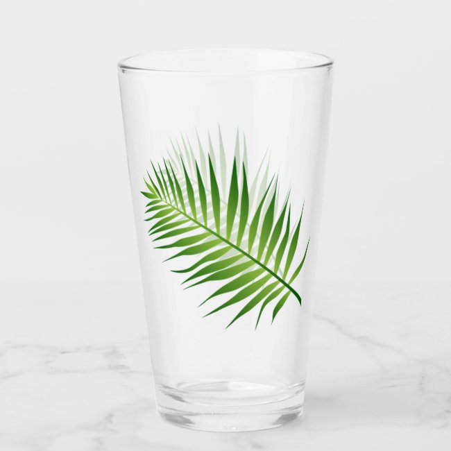 Fern Leaf Botanical Design Drinking Glass