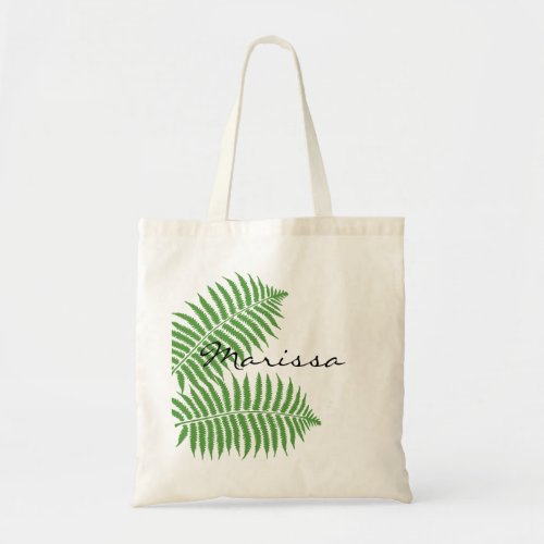 Fern Leaf Botanical Personalized  Tote Bag
