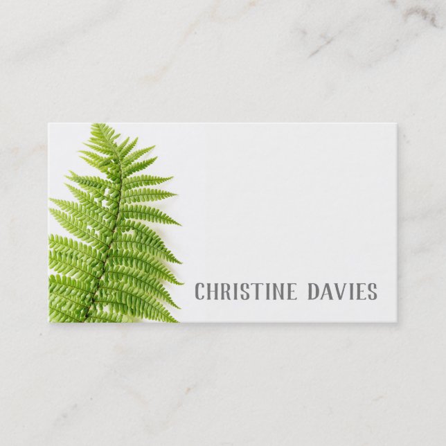 Fern leaf, exotic plant, floral business card (Front)