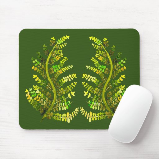 Fern leaf green fern art mouse pad