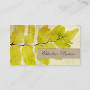 Fern leaf grunge vintage business card