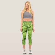 Fern Leaf High Waist Leggings: garden fitness home