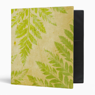 Fern Leaf Stamped Pattern Grungy Background Binder