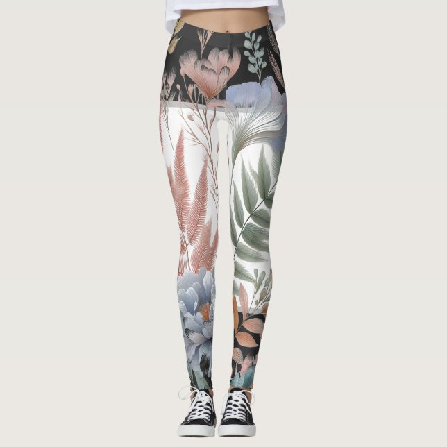 fern leaves artisticpastel piml leggings (Front)