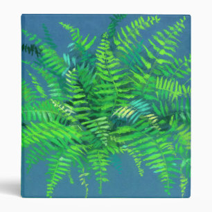 Fern leaves, floral design, greenery, blue & green binder