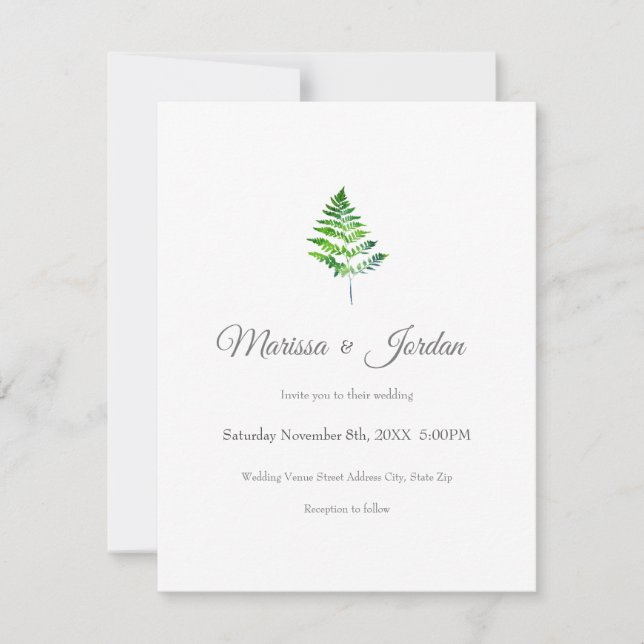 Fern Leaves Invitation (Front)