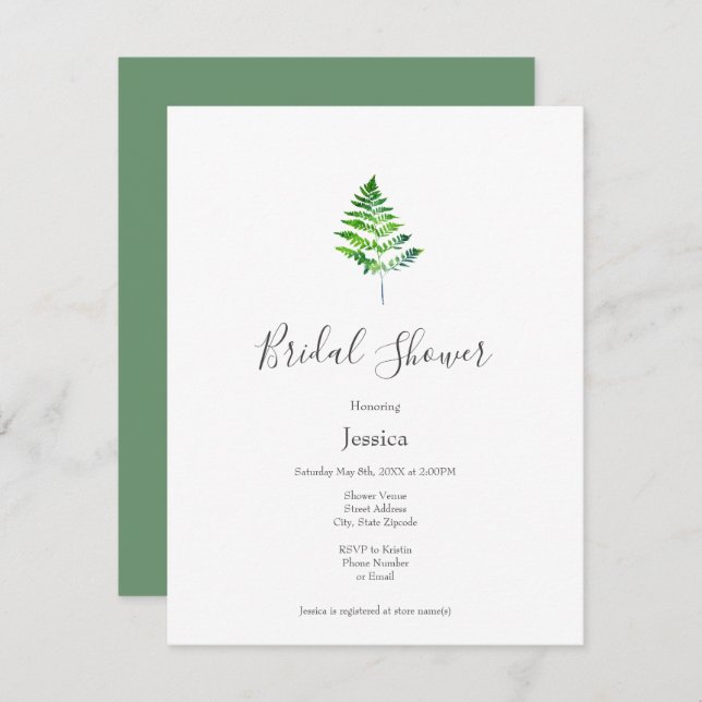 Fern Leaves  Invitation (Front/Back)