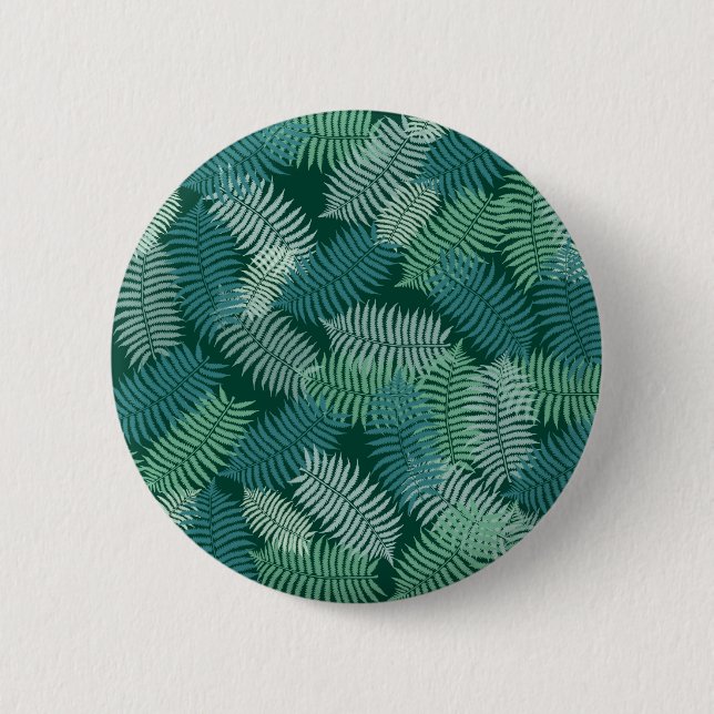 Fern leaves pattern on dark green button (Front)