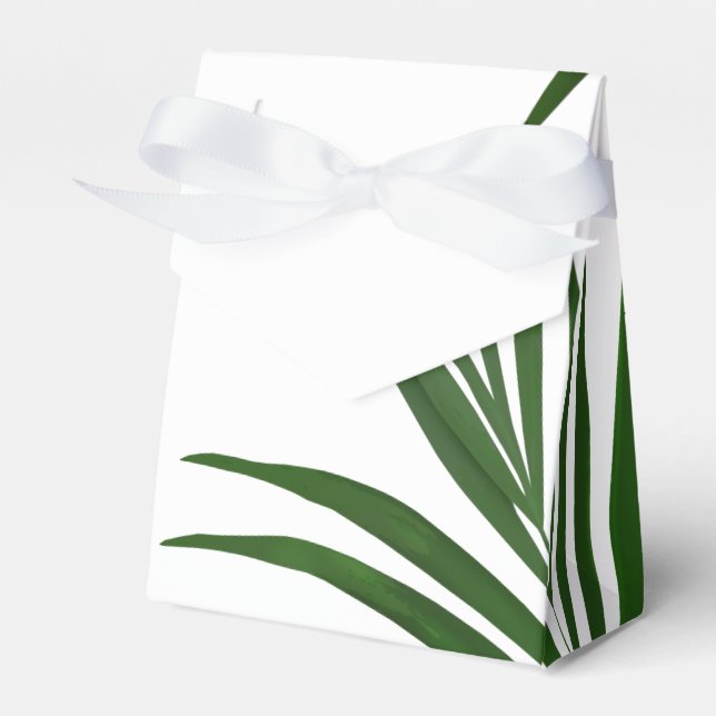Fern Leaves Tropical Favor Box (Front Side)