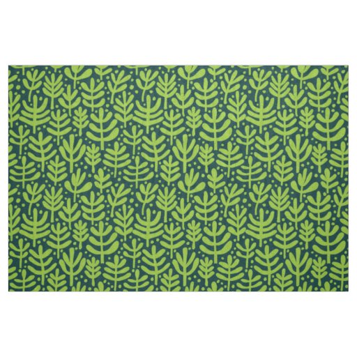 Fern Pattern - Martian Green on Dark Green Fabric