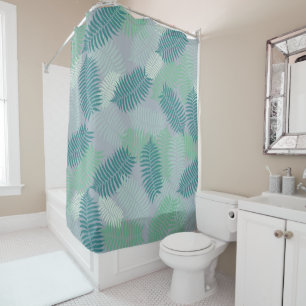 Fern Pattern on Textured Green Background Shower Curtain