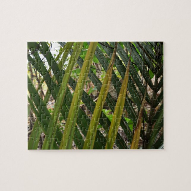 fern pattern puzzle green on green (Horizontal)
