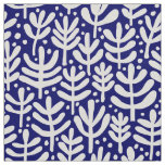 Fern Pattern - White on Dark Blue Fabric