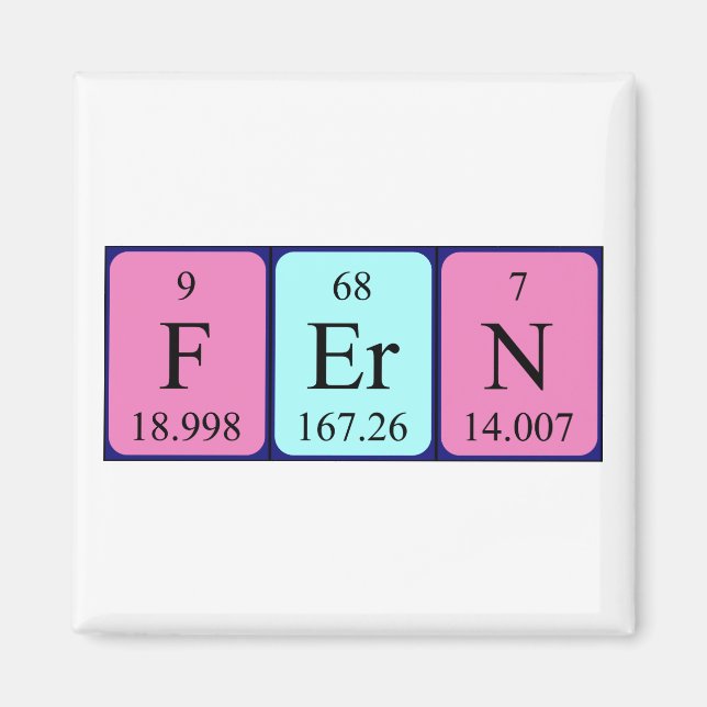 Fern periodic table name magnet (Front)