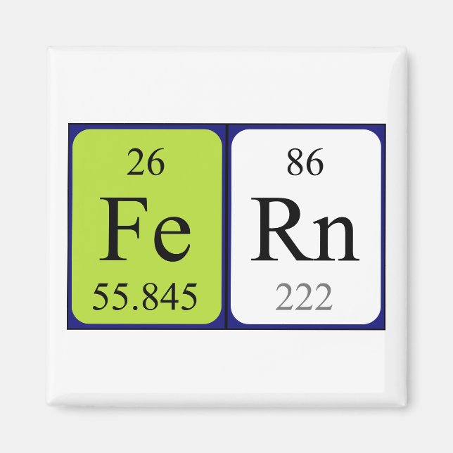 Fern periodic table name magnet (Front)