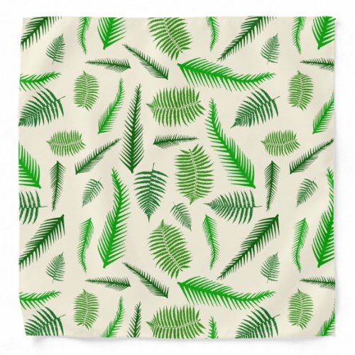 Fern Plant Frond Leaves Pattern Bandana