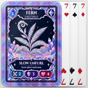 Fern Plant, Rainbow Foil Art Poker Cards
