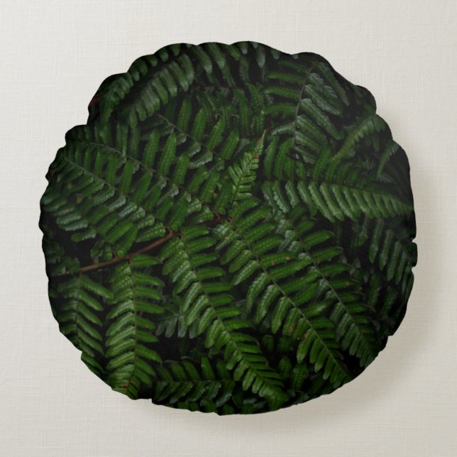 Fern plant round pillow (Front)
