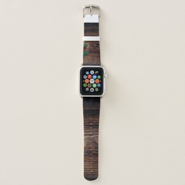 Fern plant wood small fern grunge apple watch band (Front)